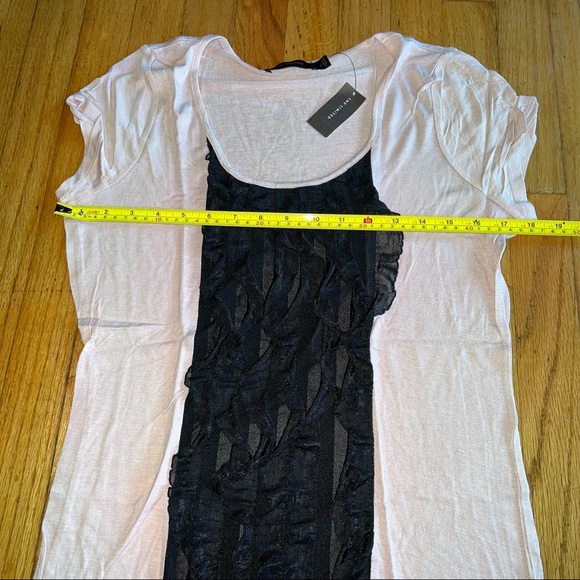 NWT The Limited fitted pink tee with black ruffle front - Picture 5 of 7